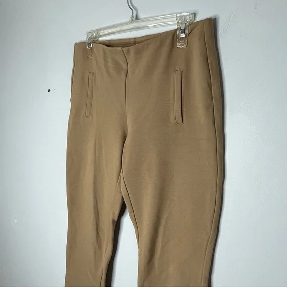 Chicos Size US 4 Tan Ponte Knit Pull On Stretch Cropped Tapered Pants - Picture 3 of 7